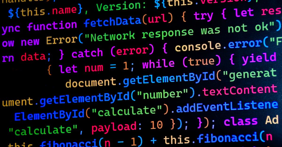 La psicología de los colores en el diseño web actual tecnología moderna: Close-up of colorful JavaScript code displayed on a computer monitor, ideal for tech-themed projects.